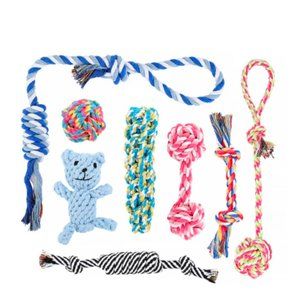 Plutus Pet Dog Chew Toys for Aggressive Chewers, 8 pack Interactive Washable